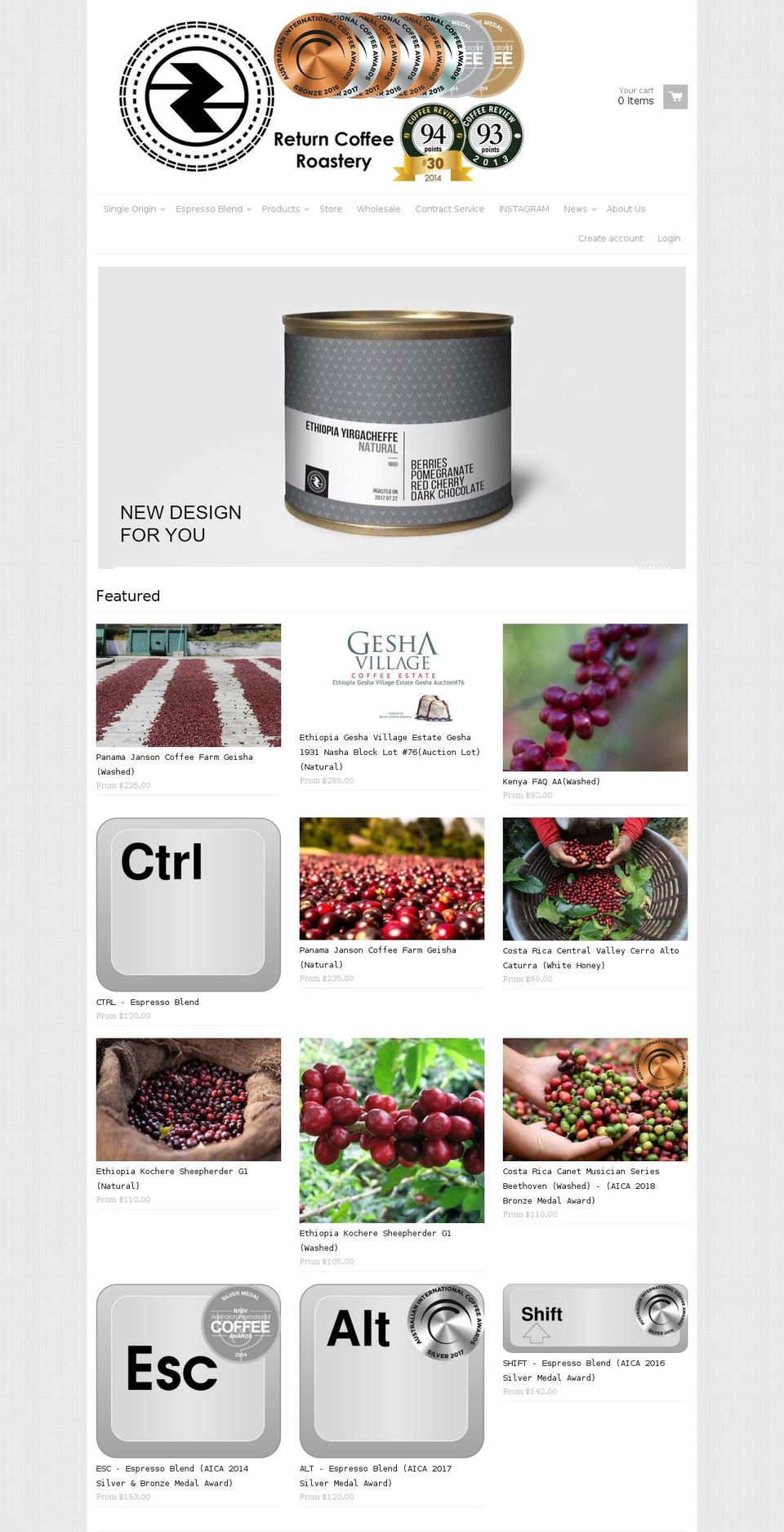 return.coffee shopify website screenshot