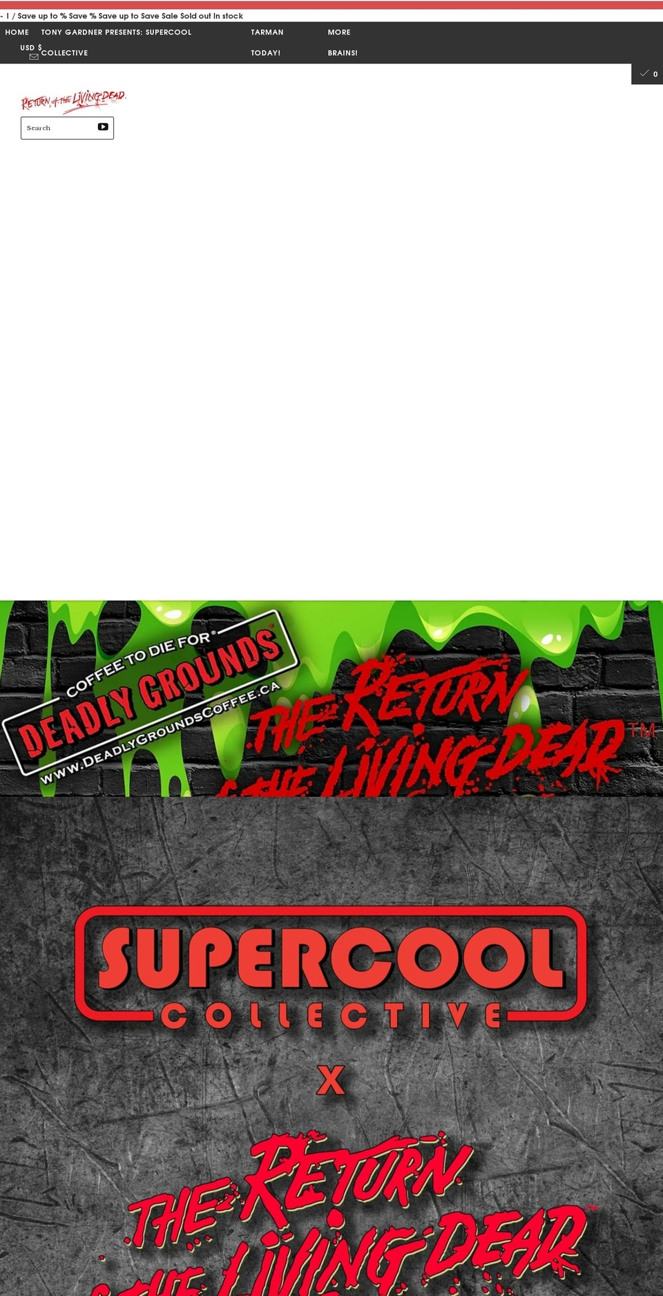 returnofthelivingdead.com shopify website screenshot