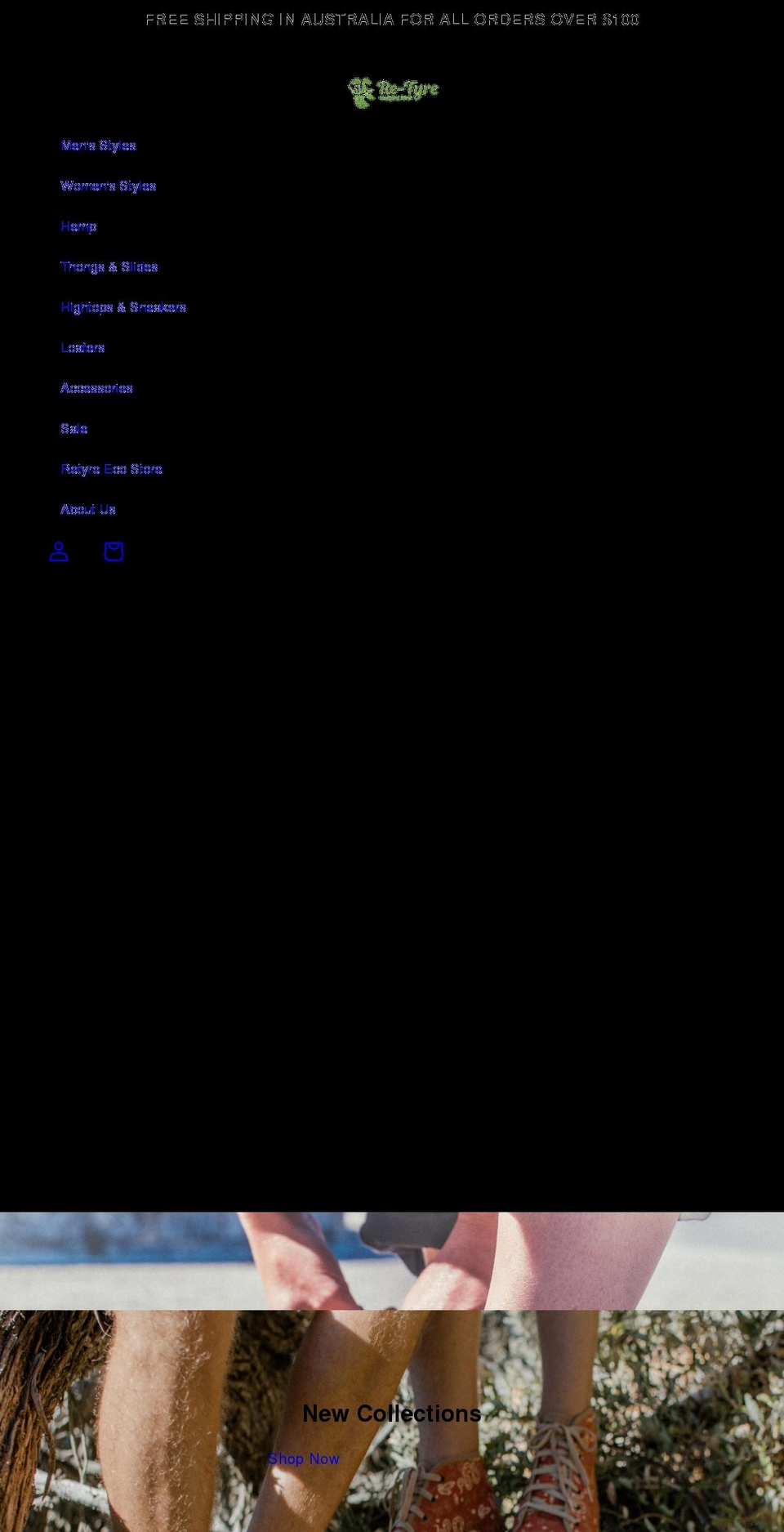 retyreshoes.com shopify website screenshot