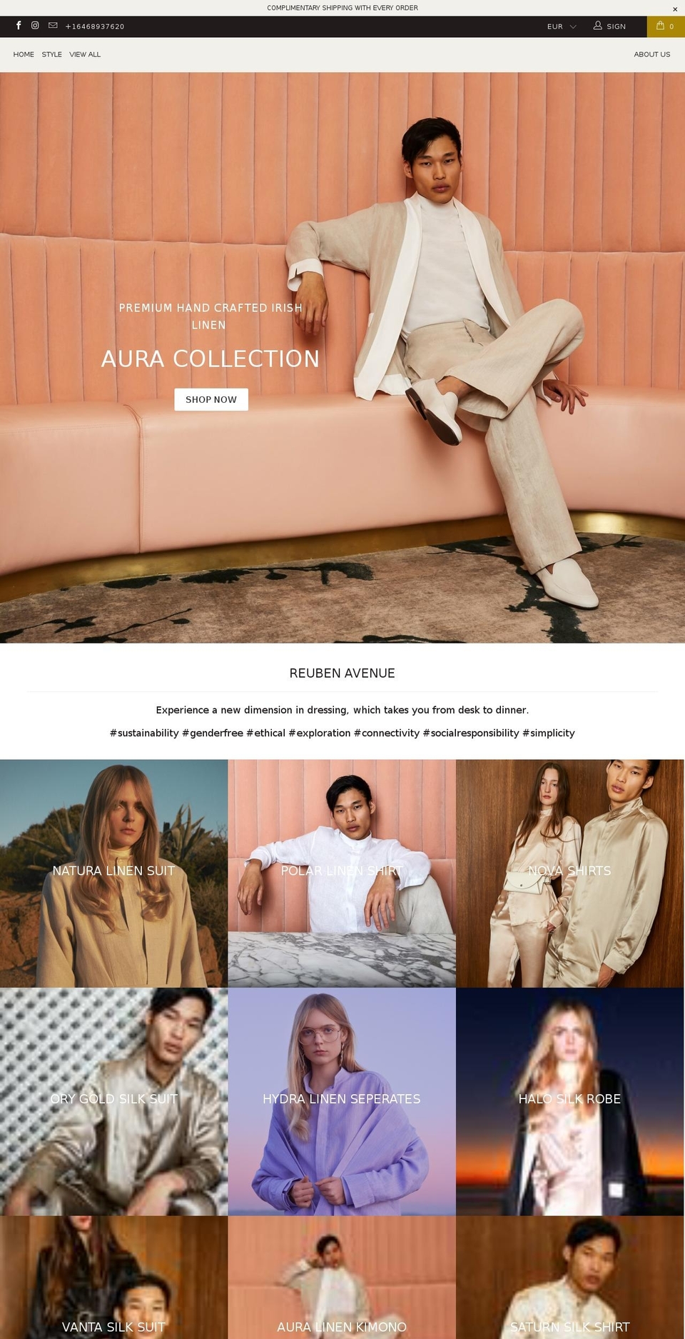 reubenavenue.com — Shopify storefront screenshot