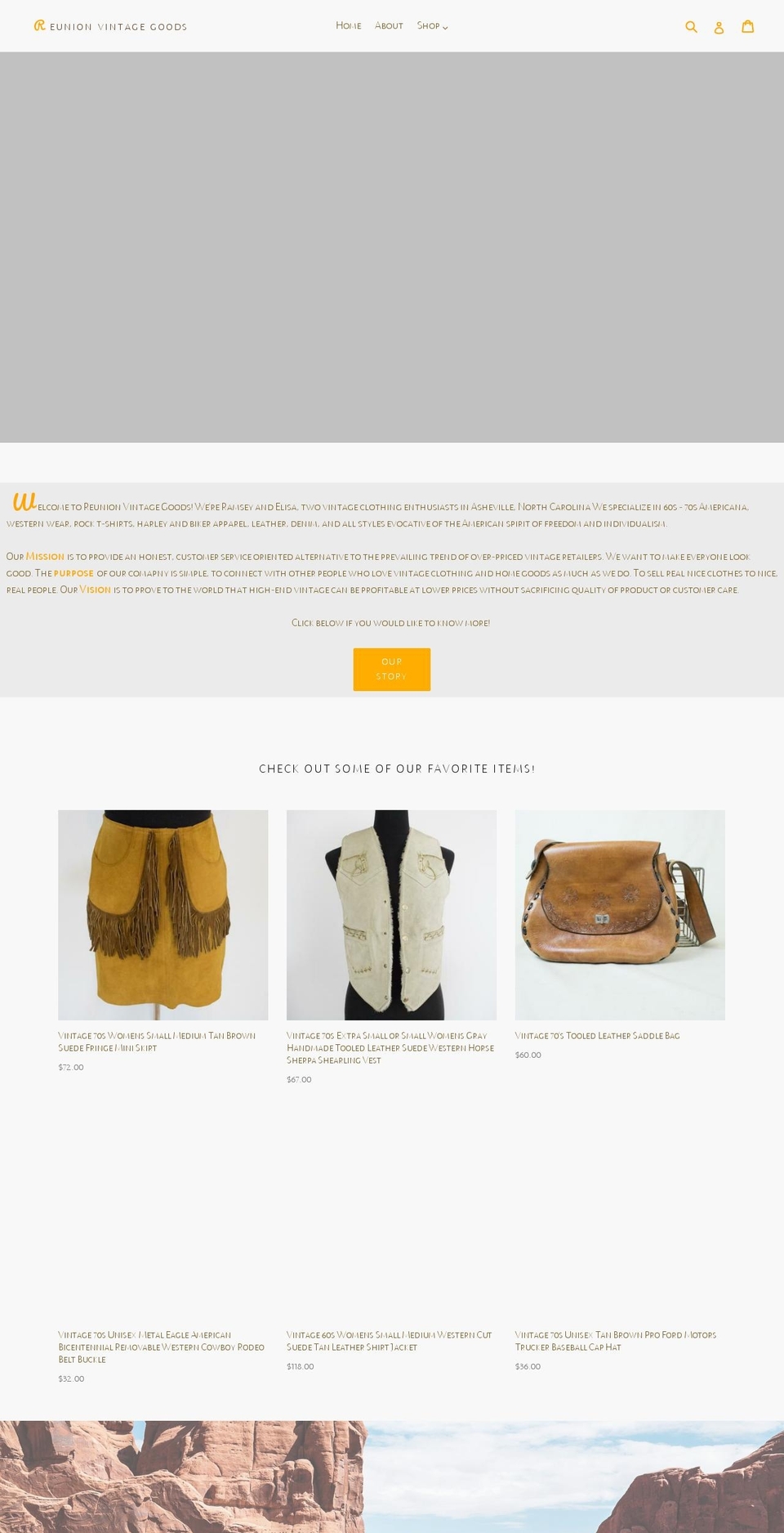reunion-vintage.com shopify website screenshot