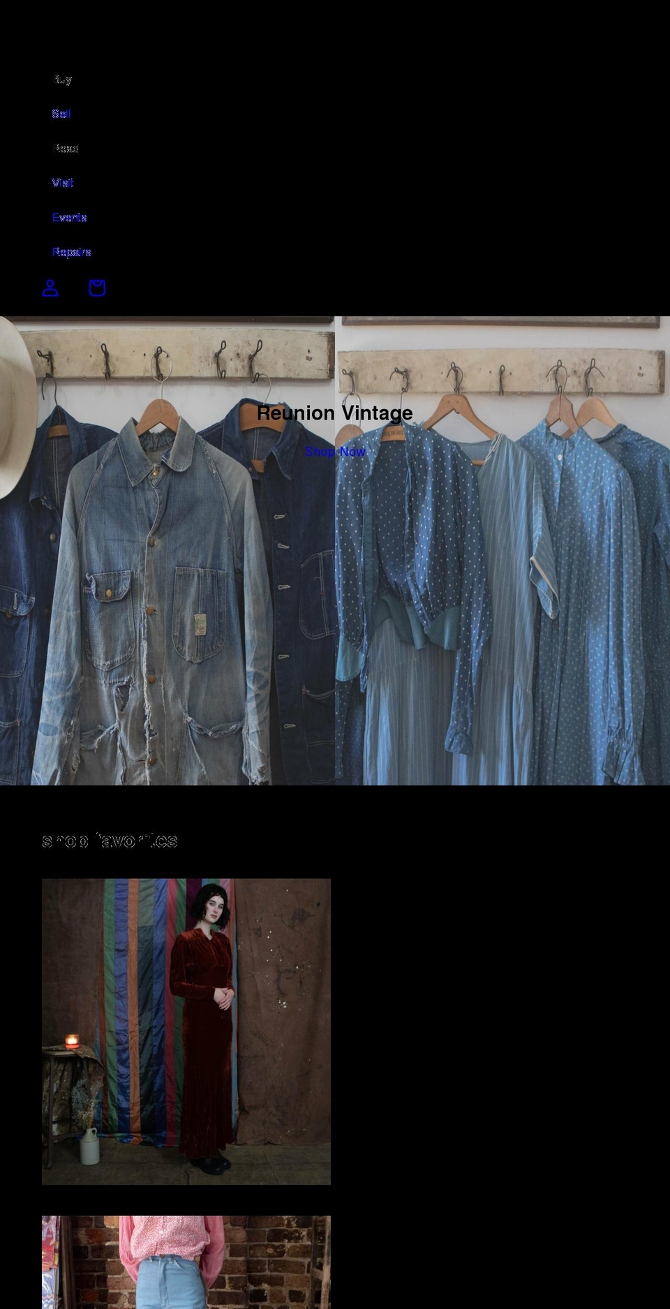 reunionvintage.com shopify website screenshot