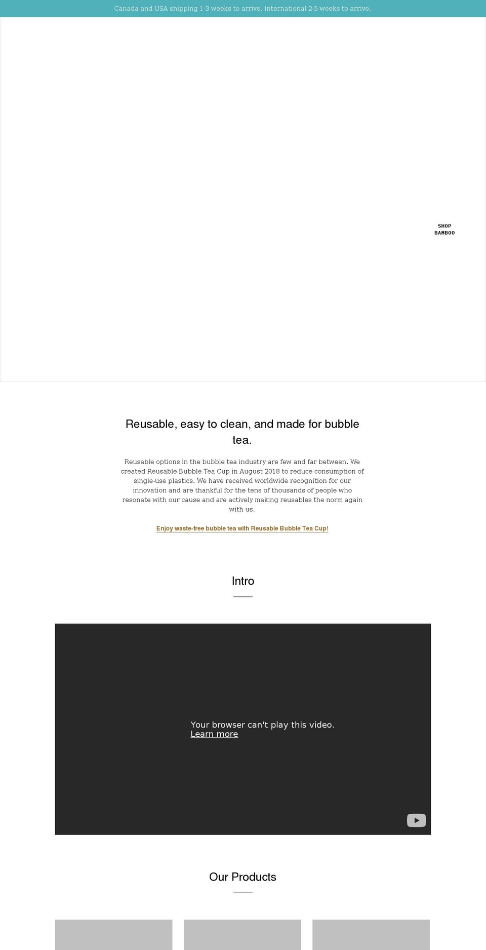 reusablebbtcup.com shopify website screenshot