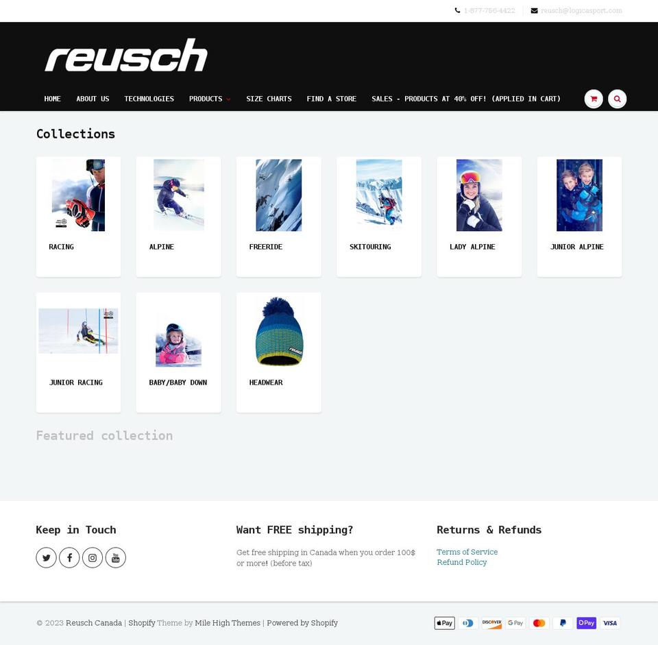 reusch-canada.ca shopify website screenshot