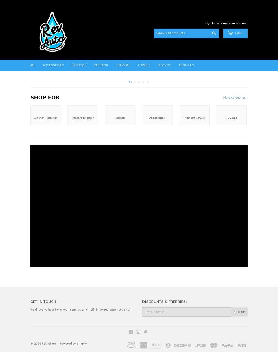 rev-automotive.com — Shopify storefront screenshot