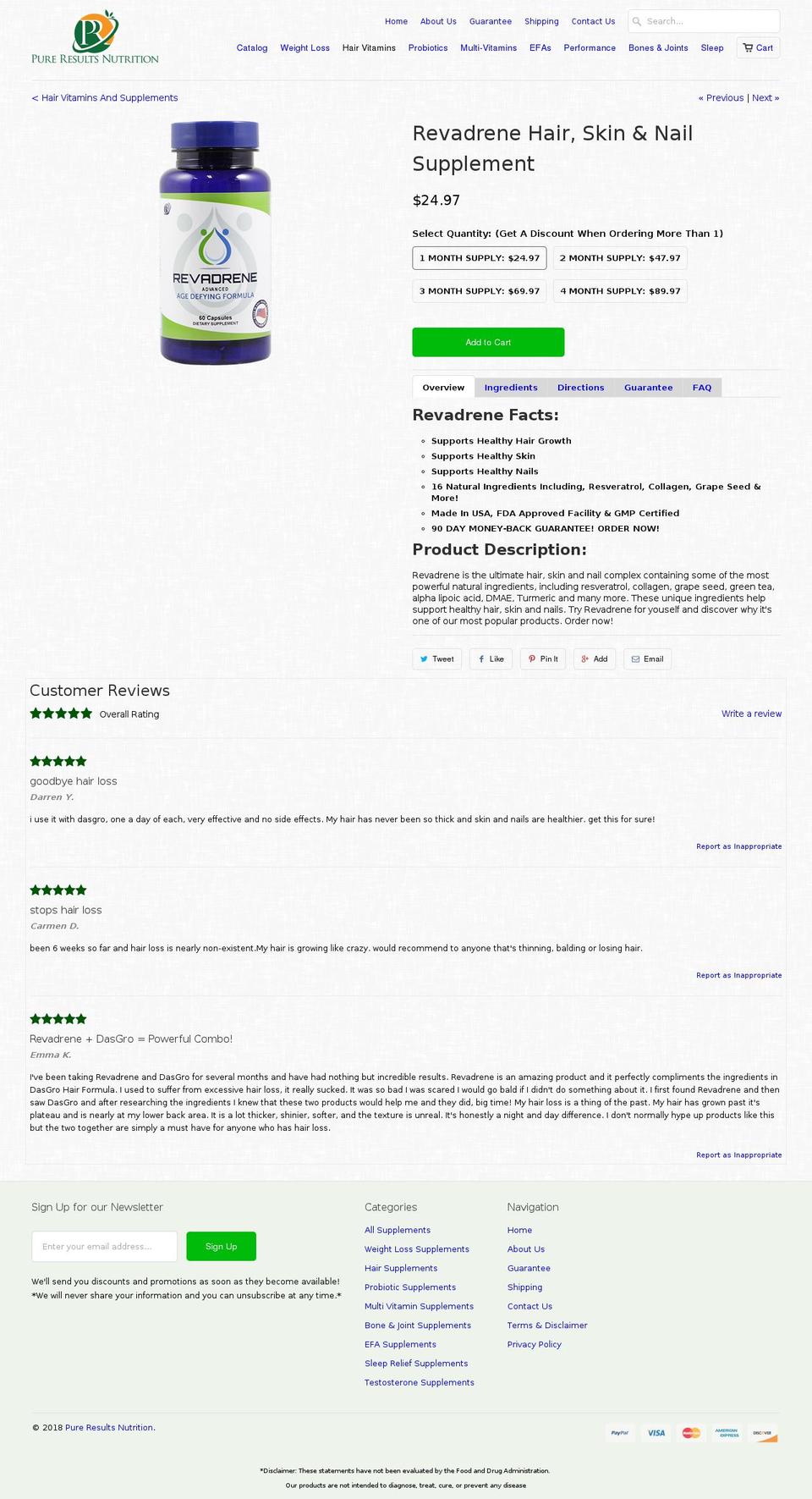 revadrene.com — Shopify storefront screenshot