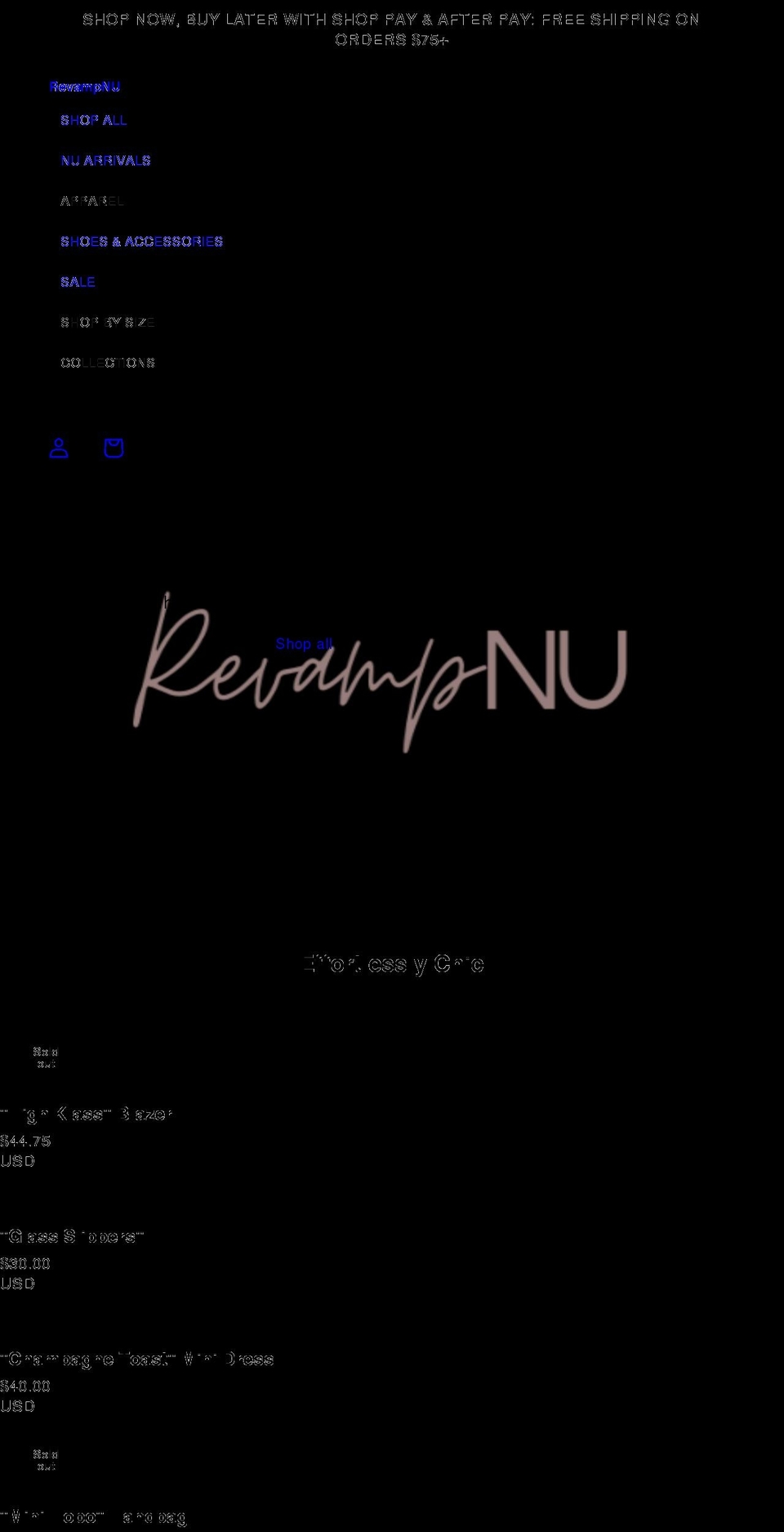 revampnu.com shopify website screenshot