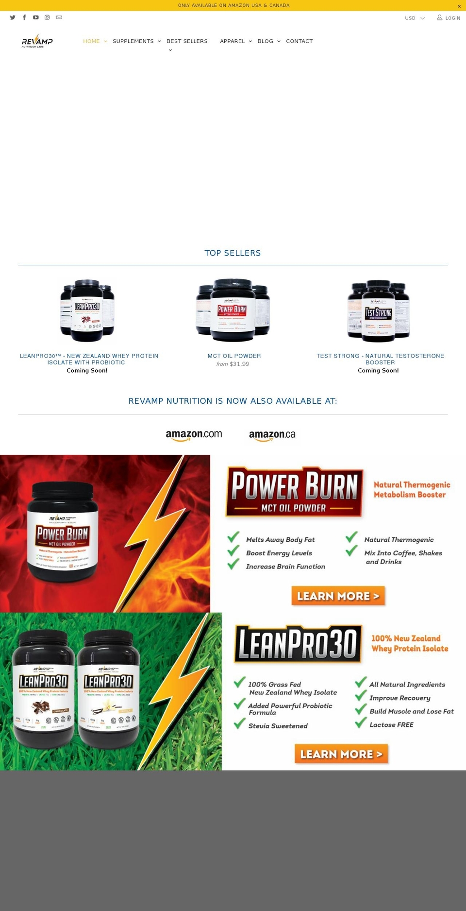 revampnutritionlabs.com shopify website screenshot