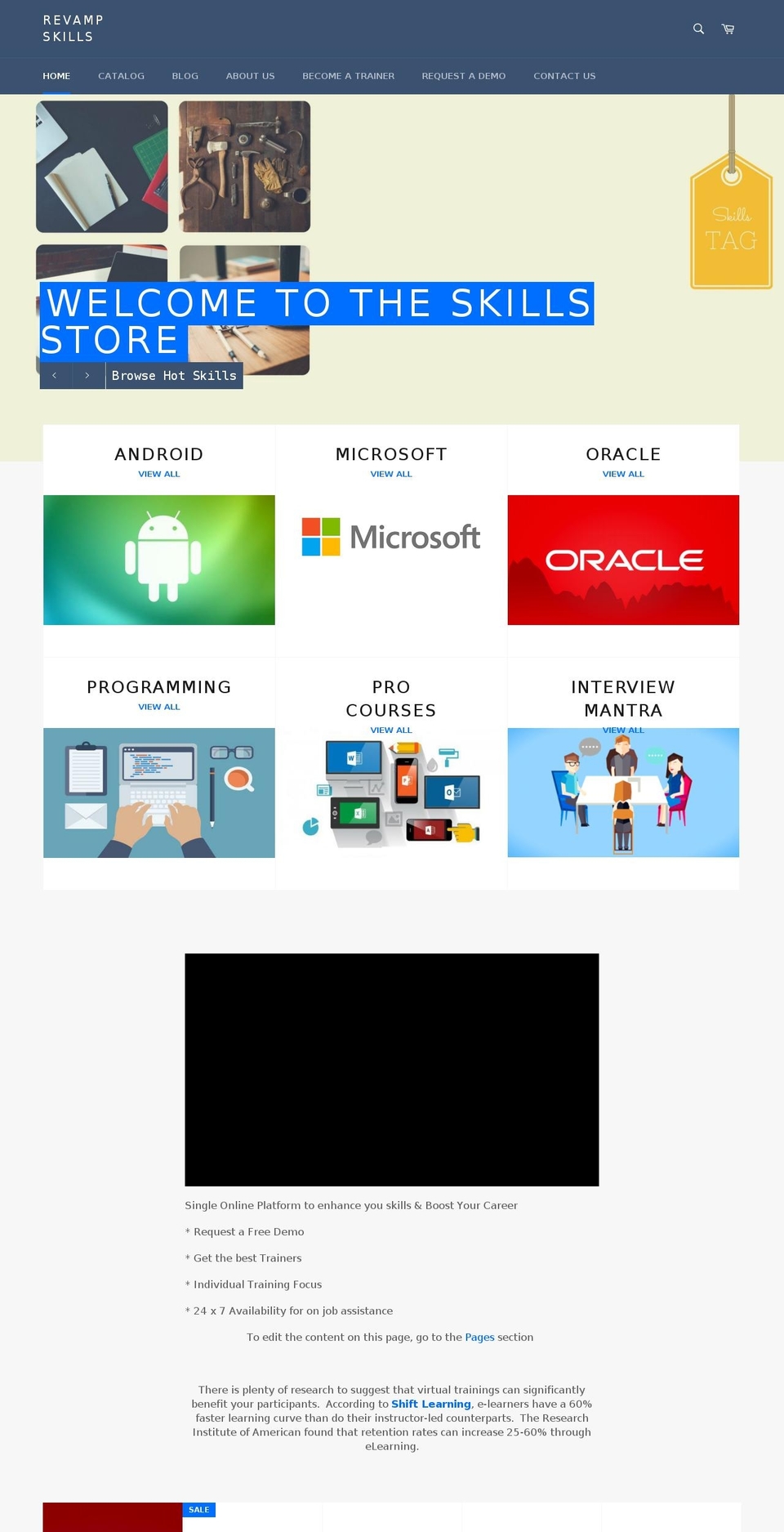 revampskills.com shopify website screenshot