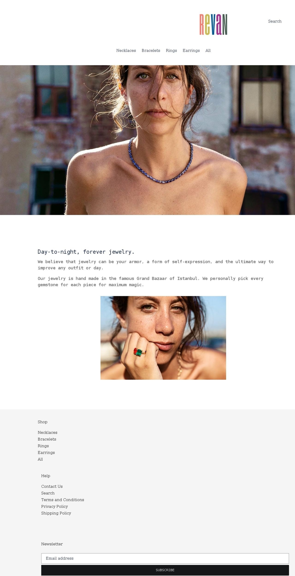 revanjewelry.com shopify website screenshot