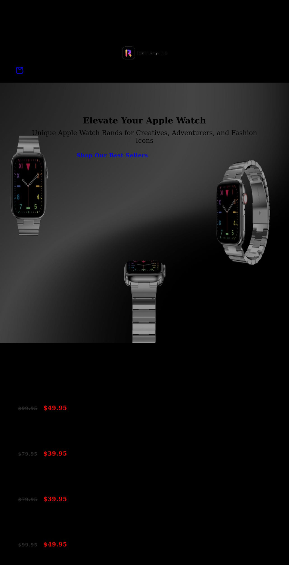 revbands.com shopify website screenshot