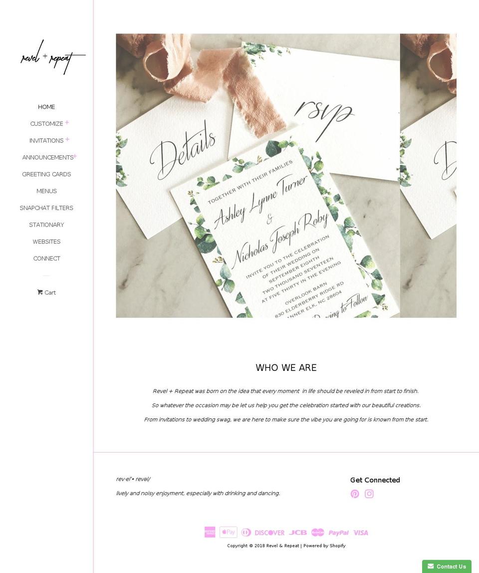 revelandrepeat.com — Shopify storefront screenshot