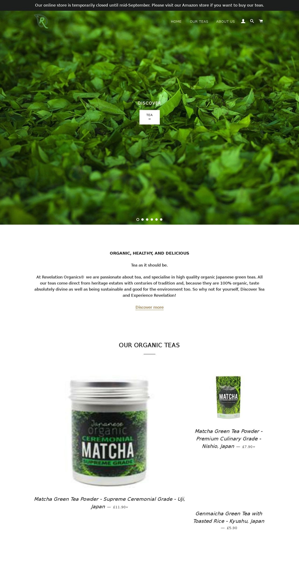 revelationorganics.com — Shopify storefront screenshot
