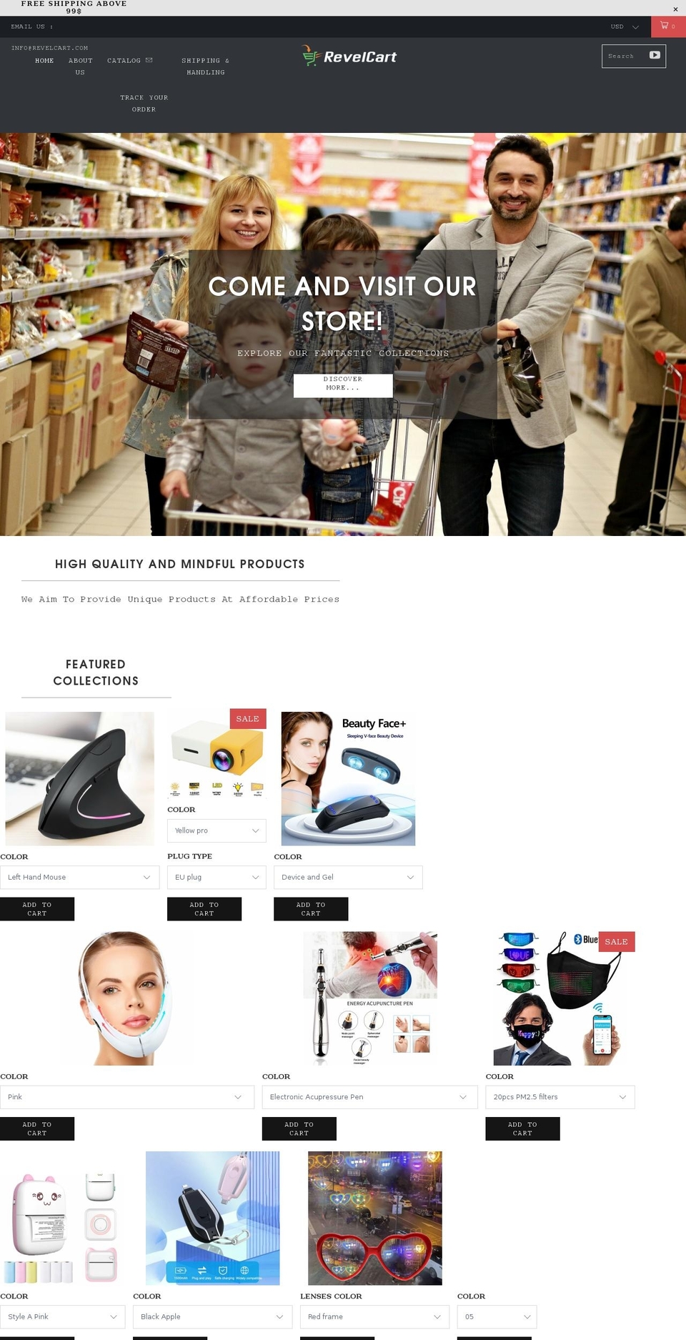 revelcart.com shopify website screenshot