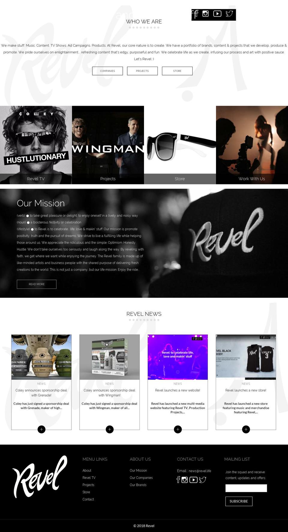 revelcontent.com shopify website screenshot