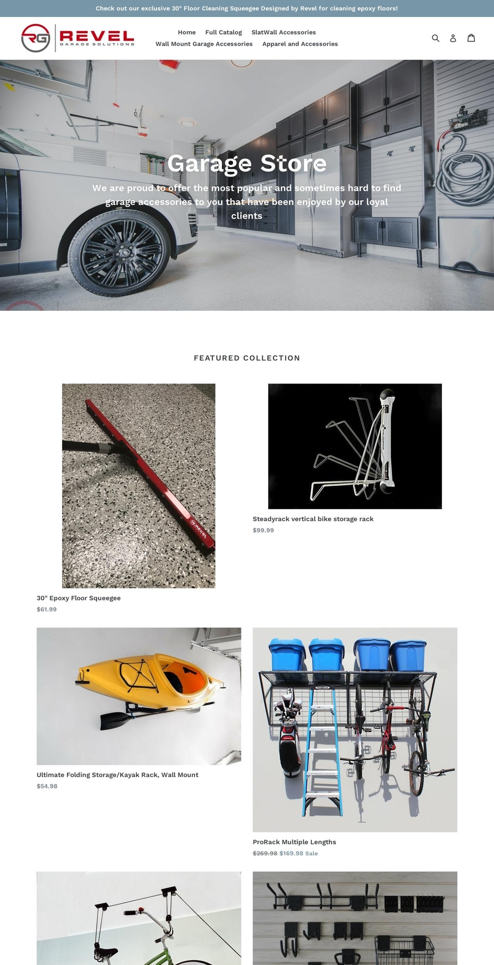 revelgaragestore.com shopify website screenshot