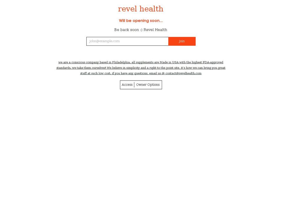 revelhealth.com shopify website screenshot