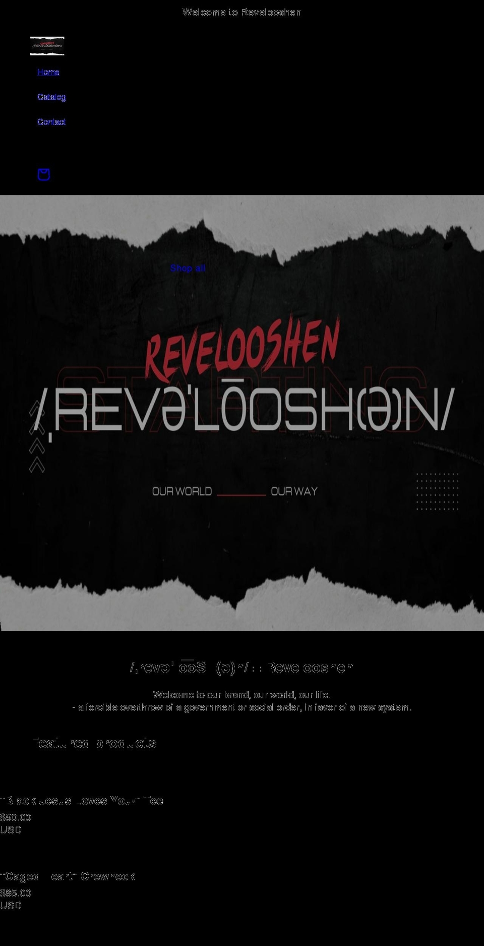 revelooshen.com shopify website screenshot