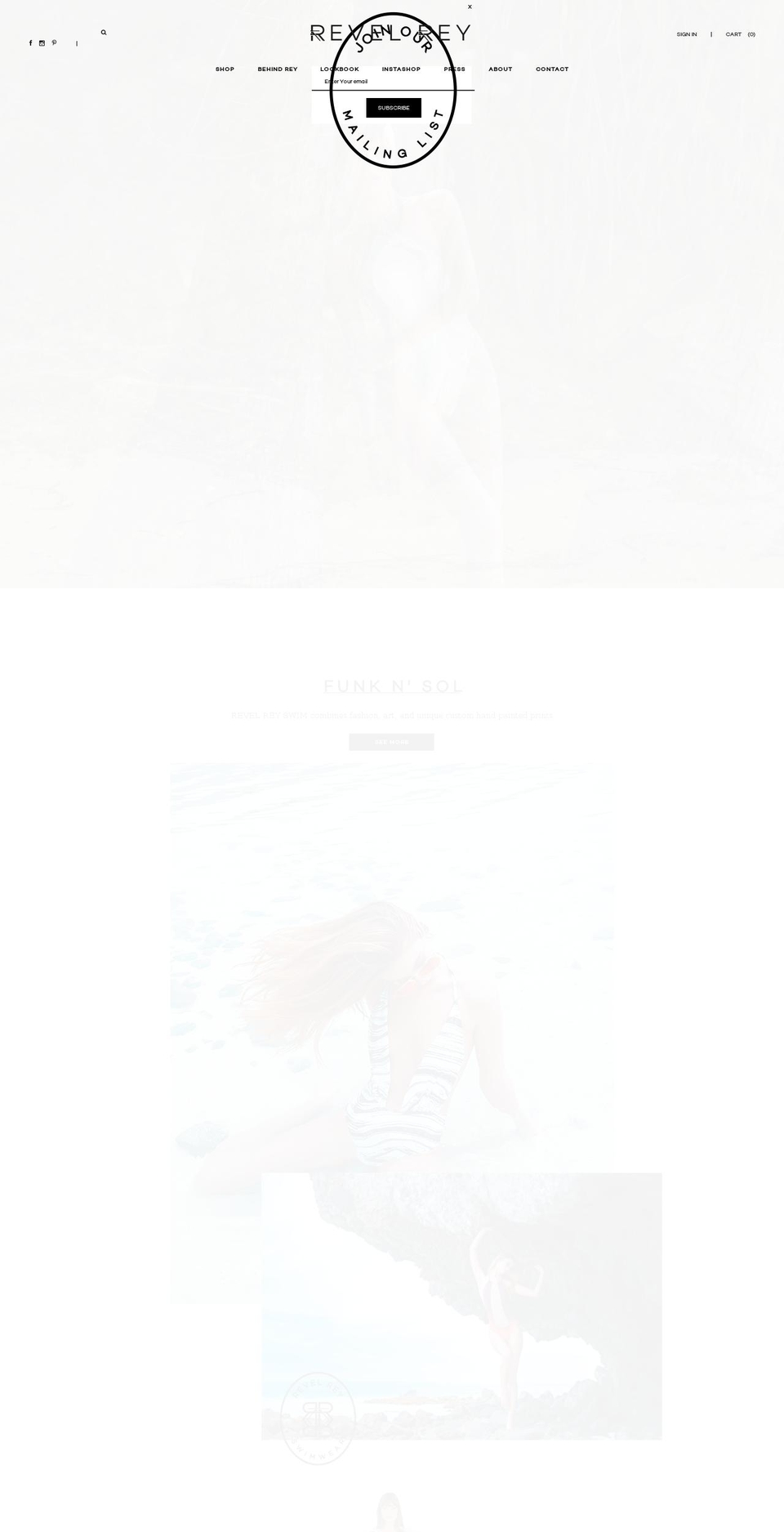 revelreyswim.com shopify website screenshot