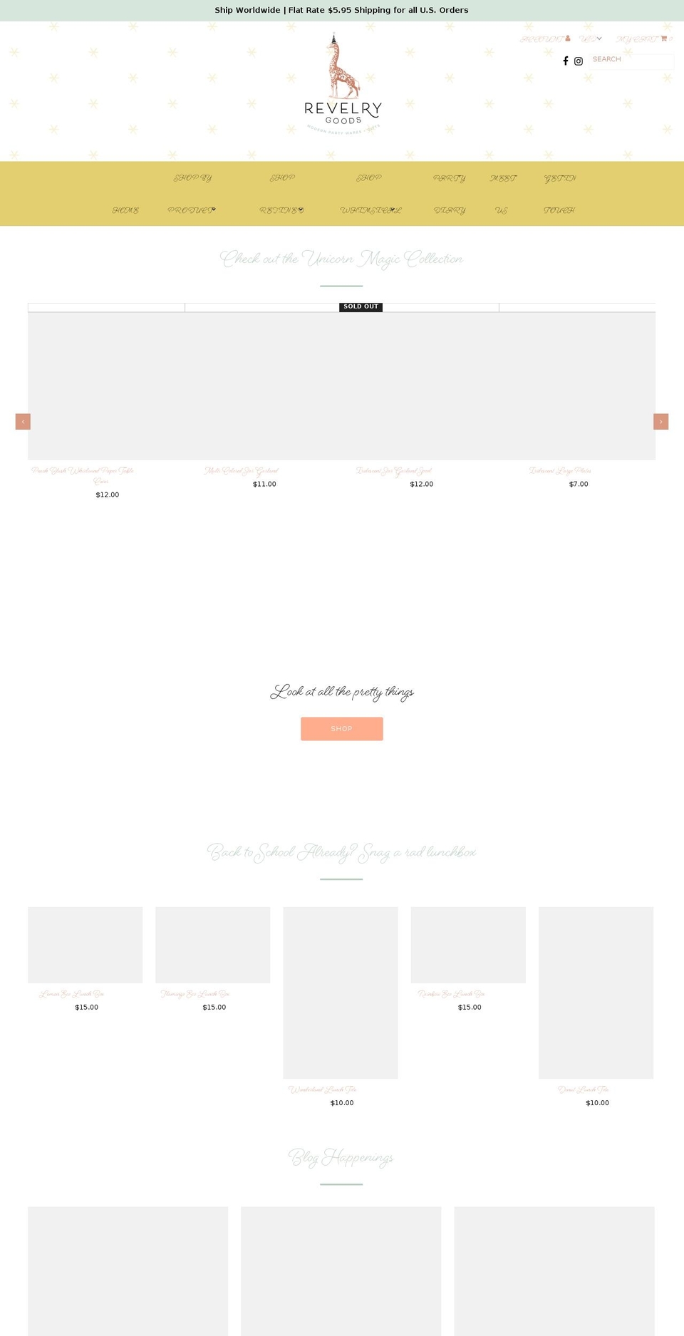 revelrygoods.com shopify website screenshot