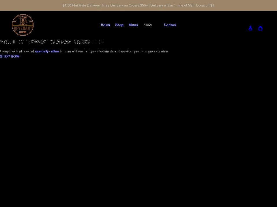 revenantroasters.com shopify website screenshot