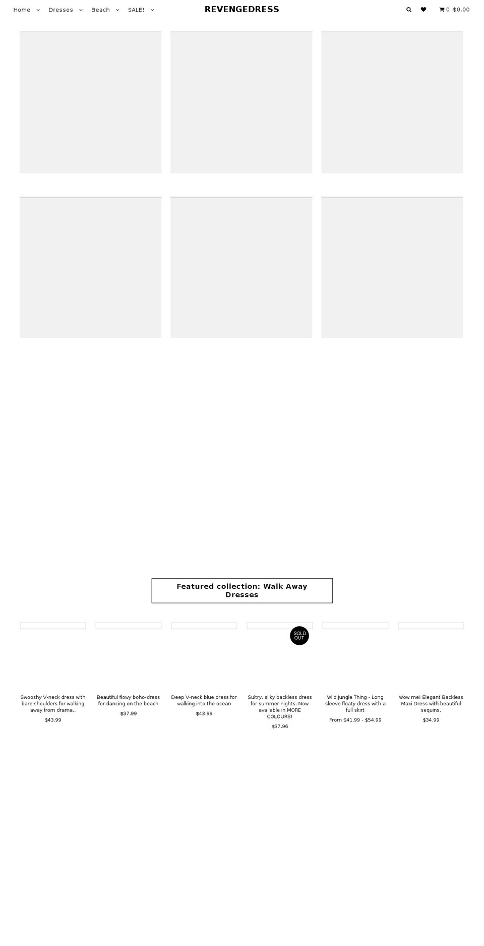 revengedress.com — Shopify storefront screenshot