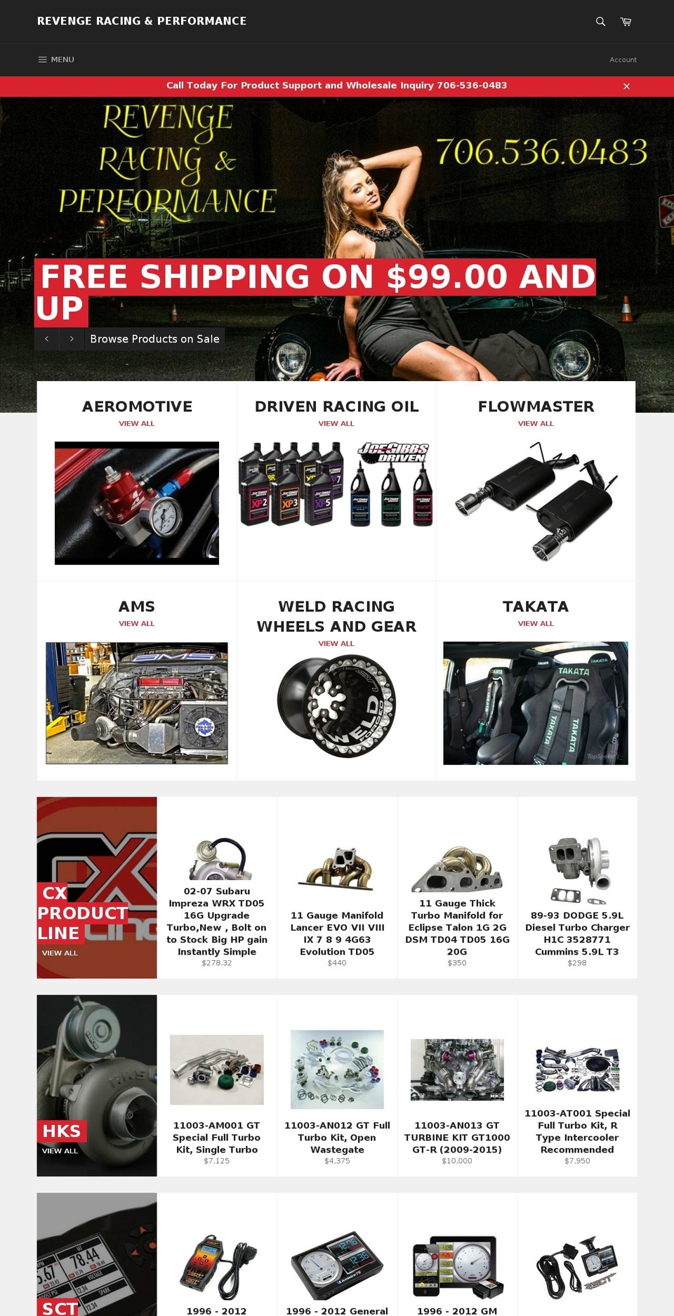 revengeracing.biz shopify website screenshot