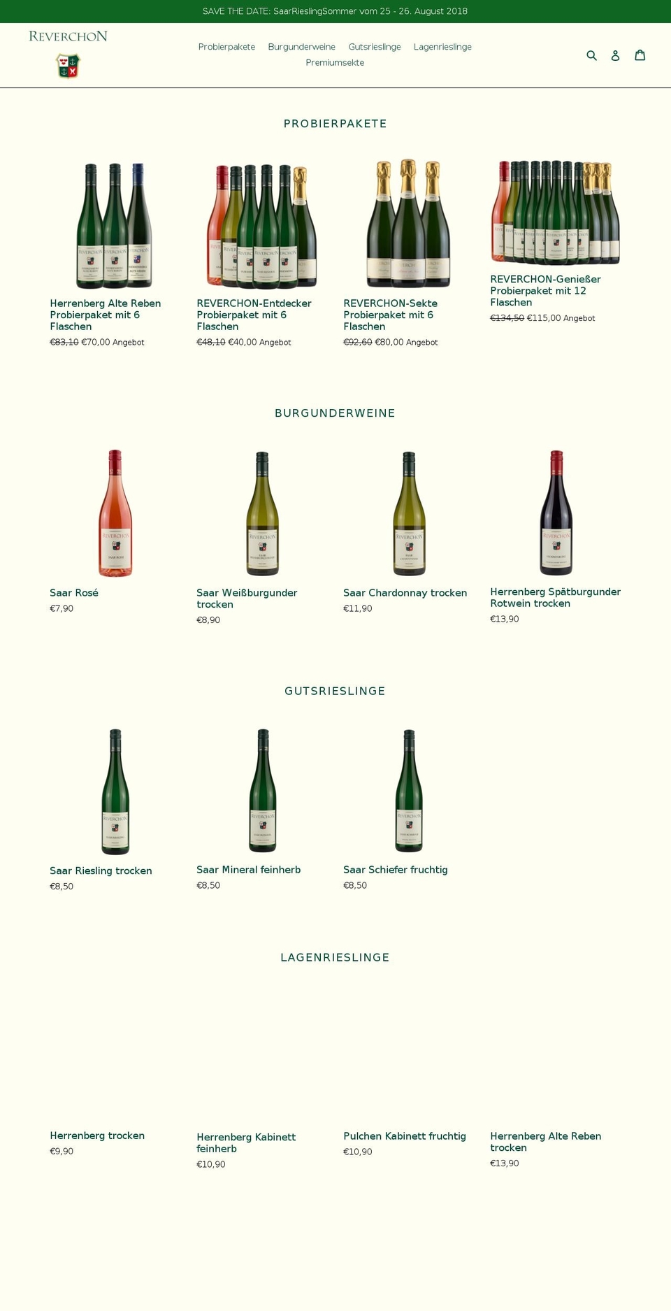 reverchon-wein.com — Shopify storefront screenshot