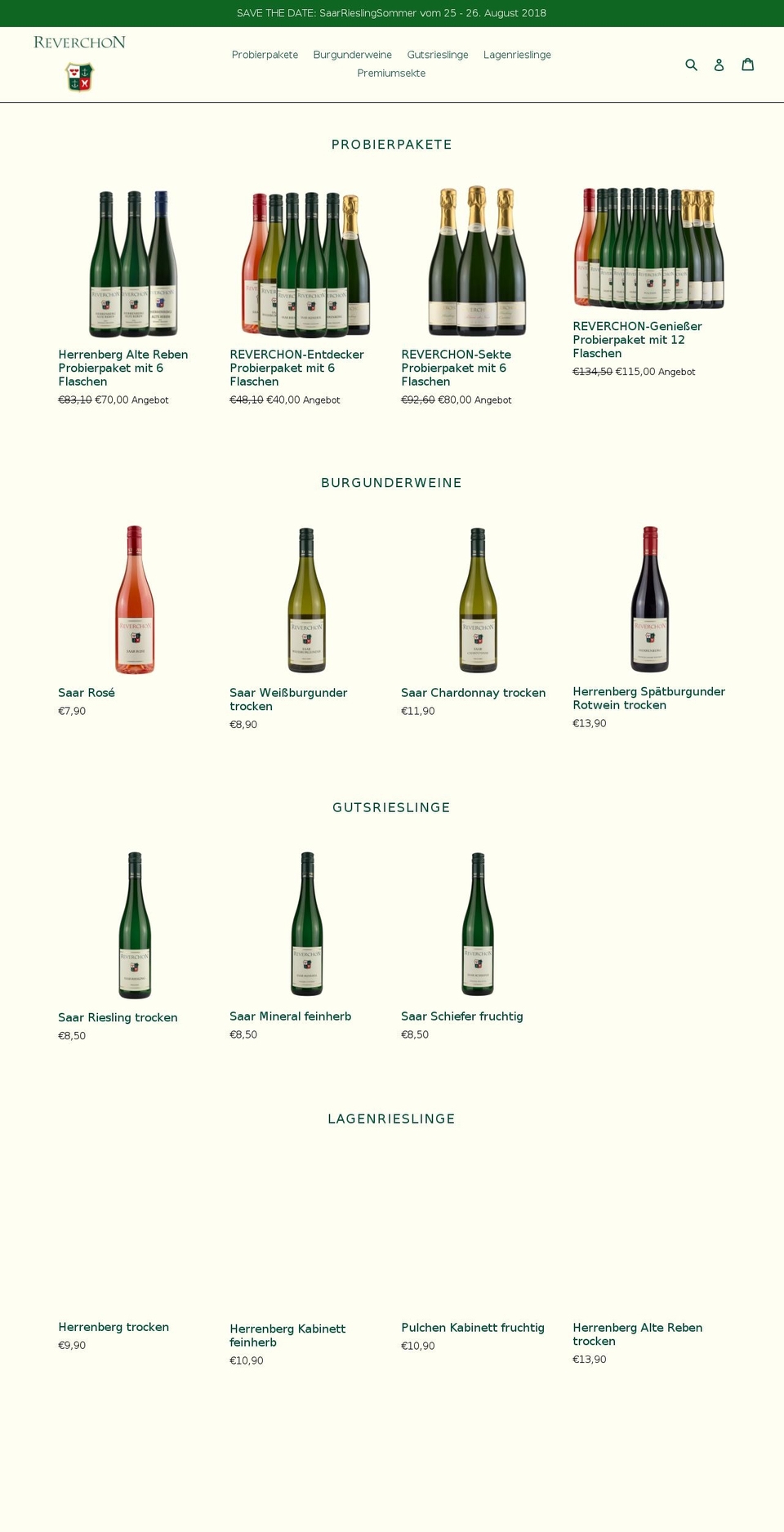 reverchon-wein.de shopify website screenshot