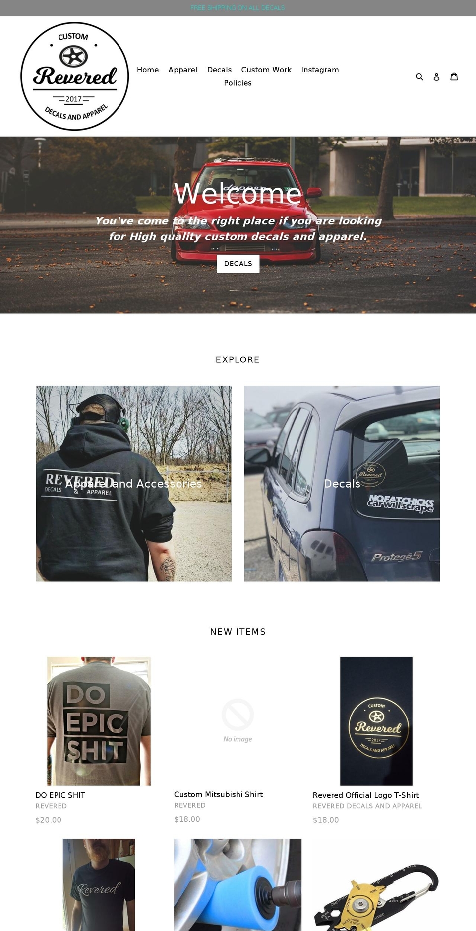 reveredda.com shopify website screenshot