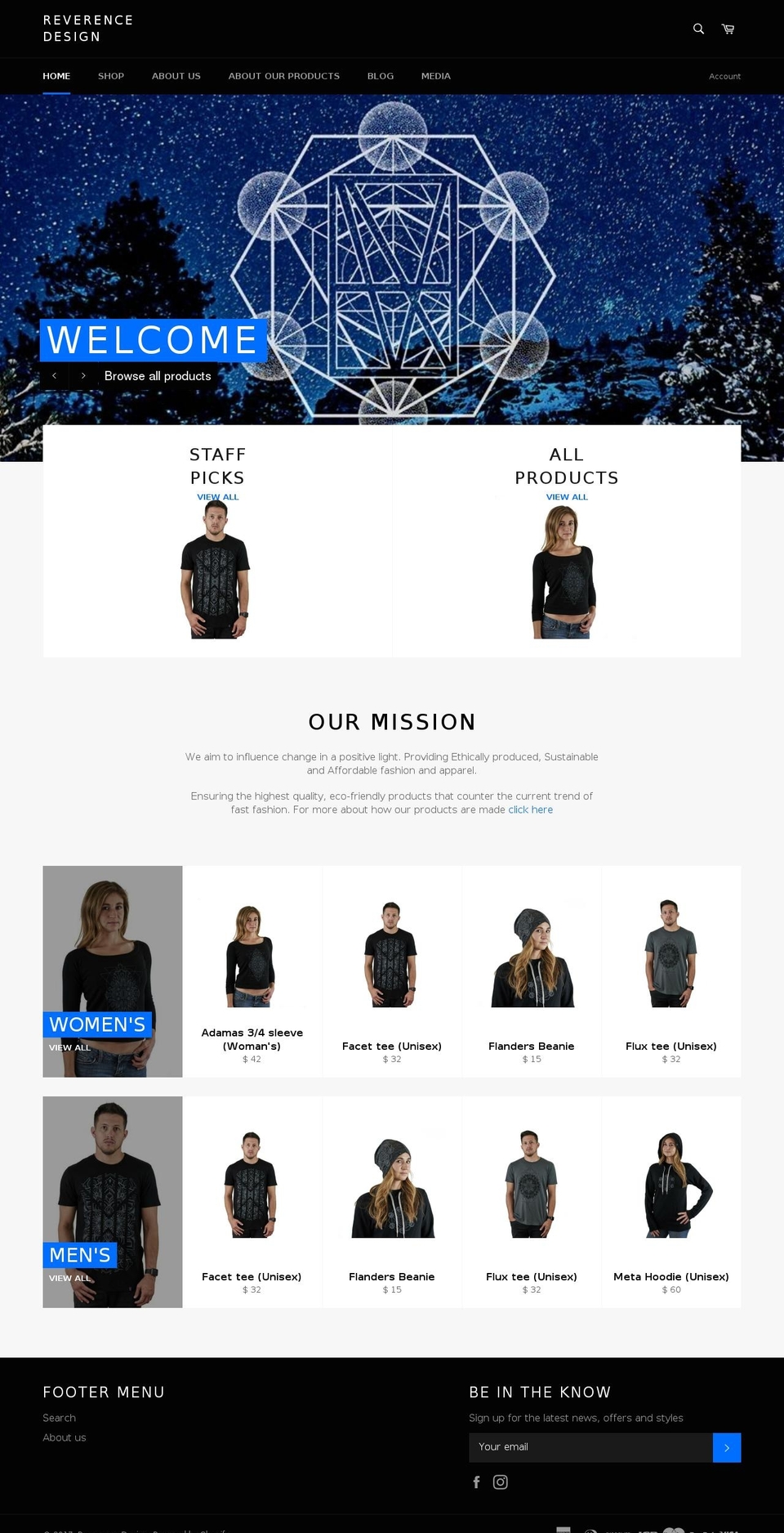 reverencedesign.com shopify website screenshot