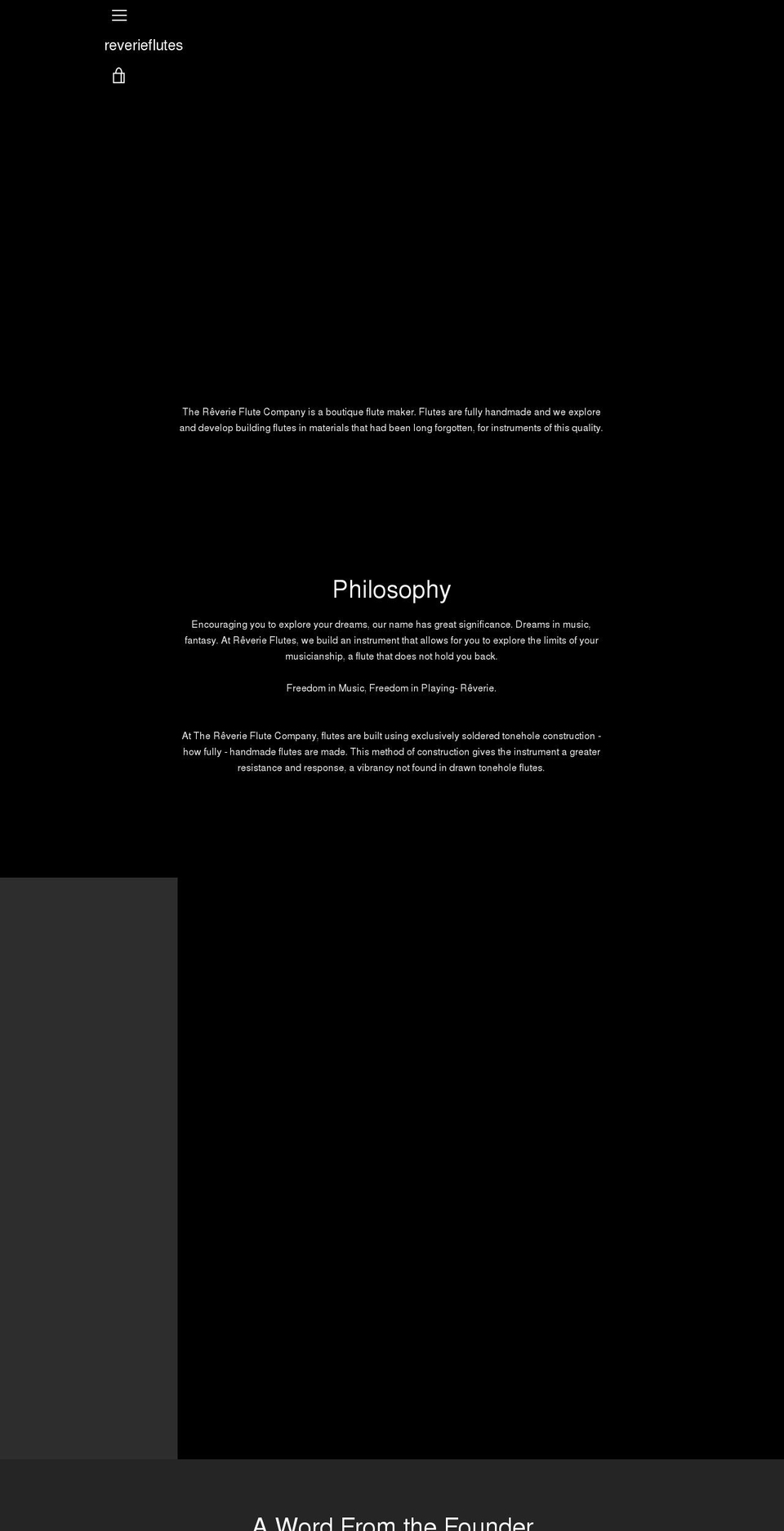 reverieflute.com shopify website screenshot