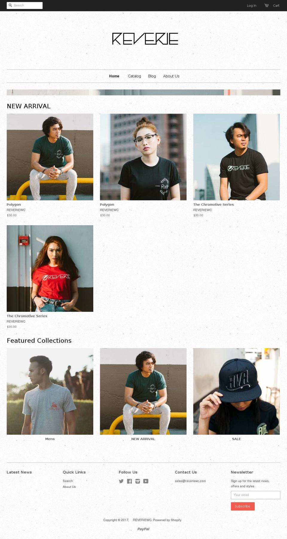 reveriewc.com shopify website screenshot
