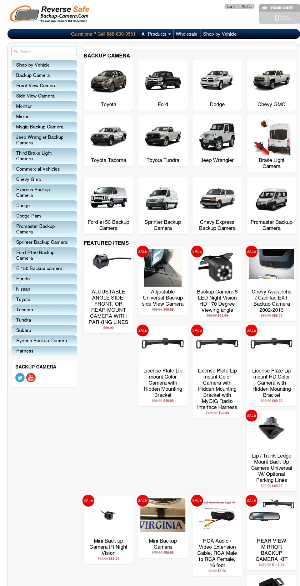 reversecamera.com shopify website screenshot