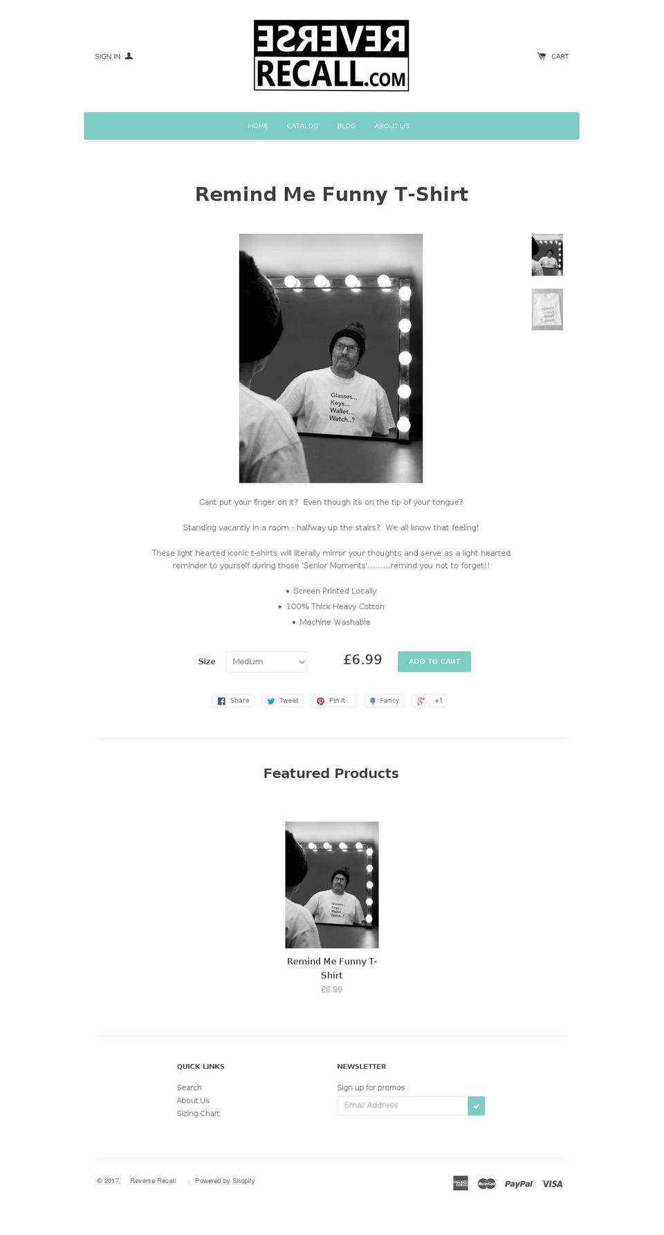 reverserecall.com shopify website screenshot
