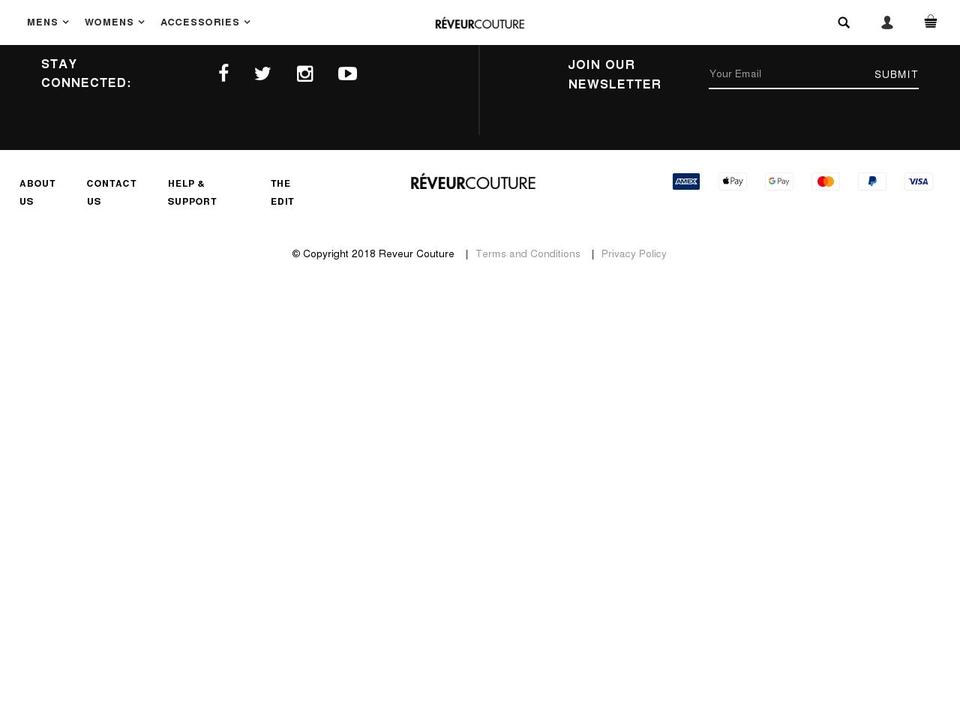 reveur-couture.com shopify website screenshot