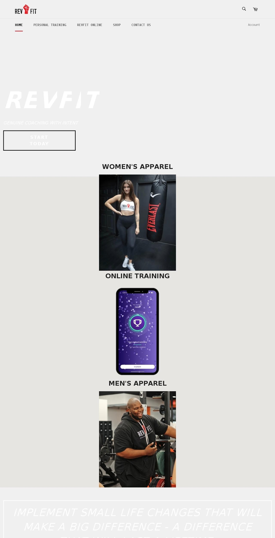 revfit.training shopify website screenshot