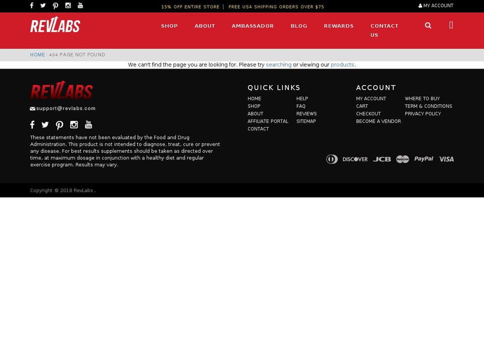 revfuelrewards.com — Shopify storefront screenshot