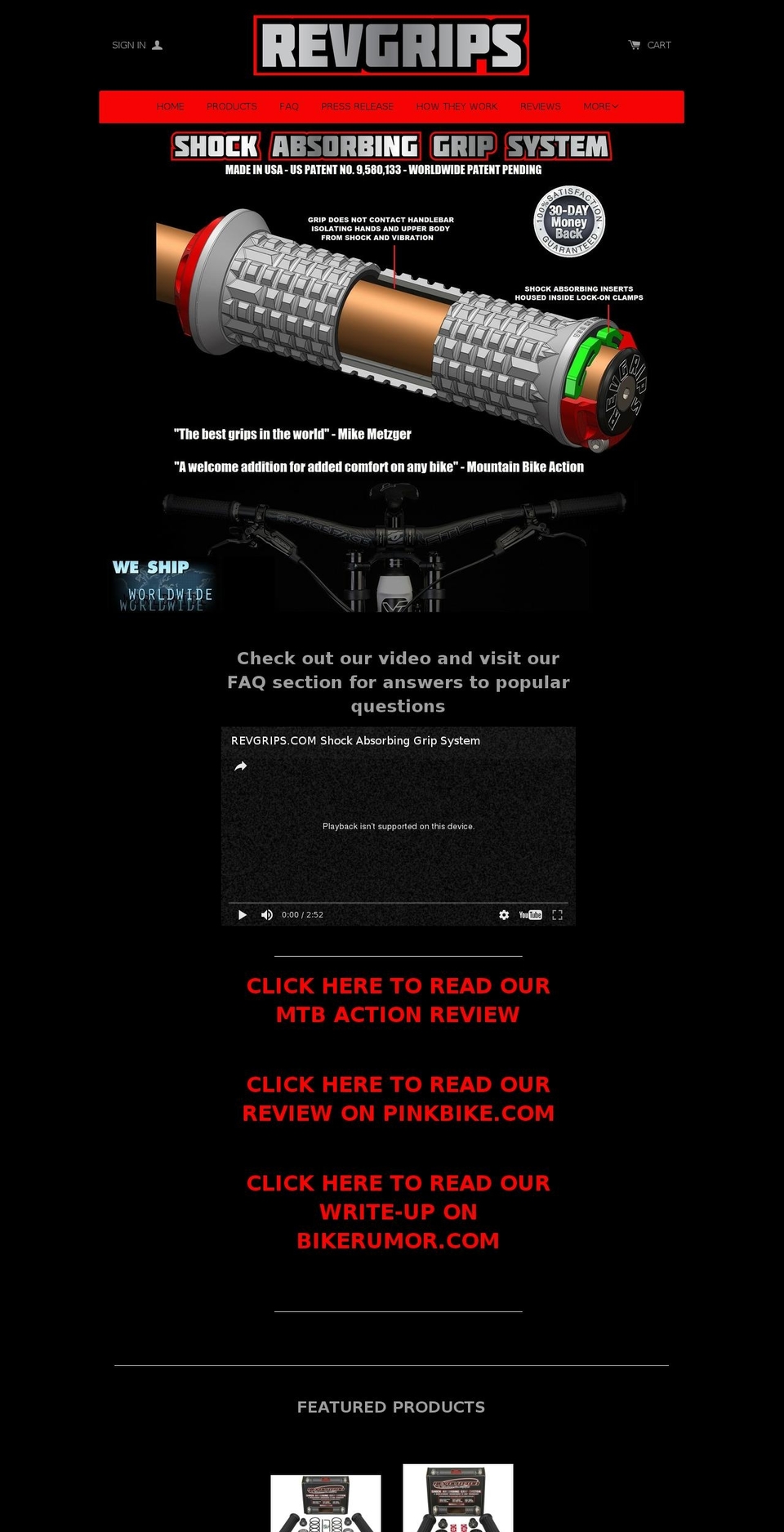 revgrips.com shopify website screenshot