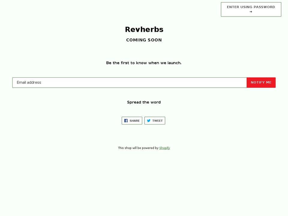 revherbs.com — Shopify storefront screenshot