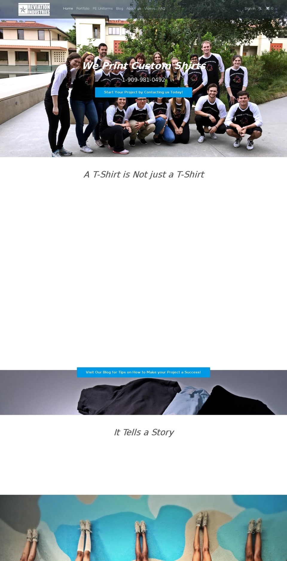 reviationscreenprinting.com shopify website screenshot