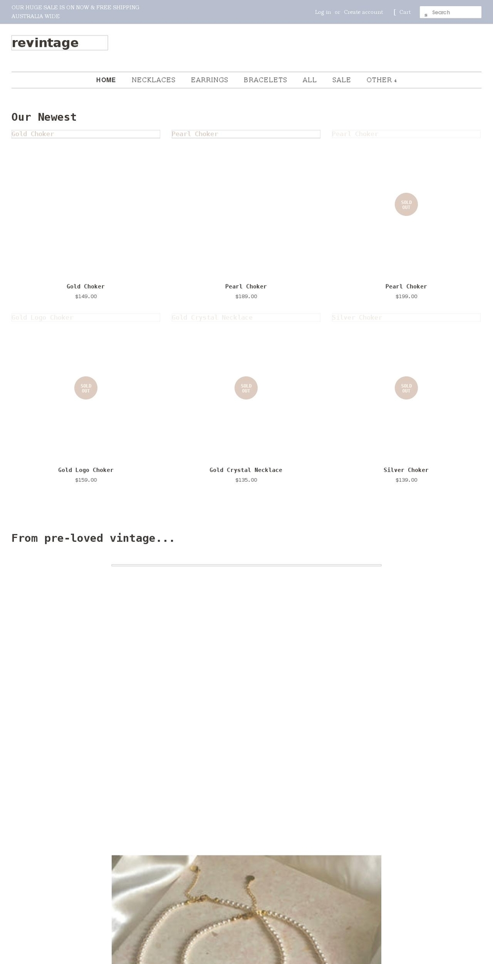 revintageau.com shopify website screenshot