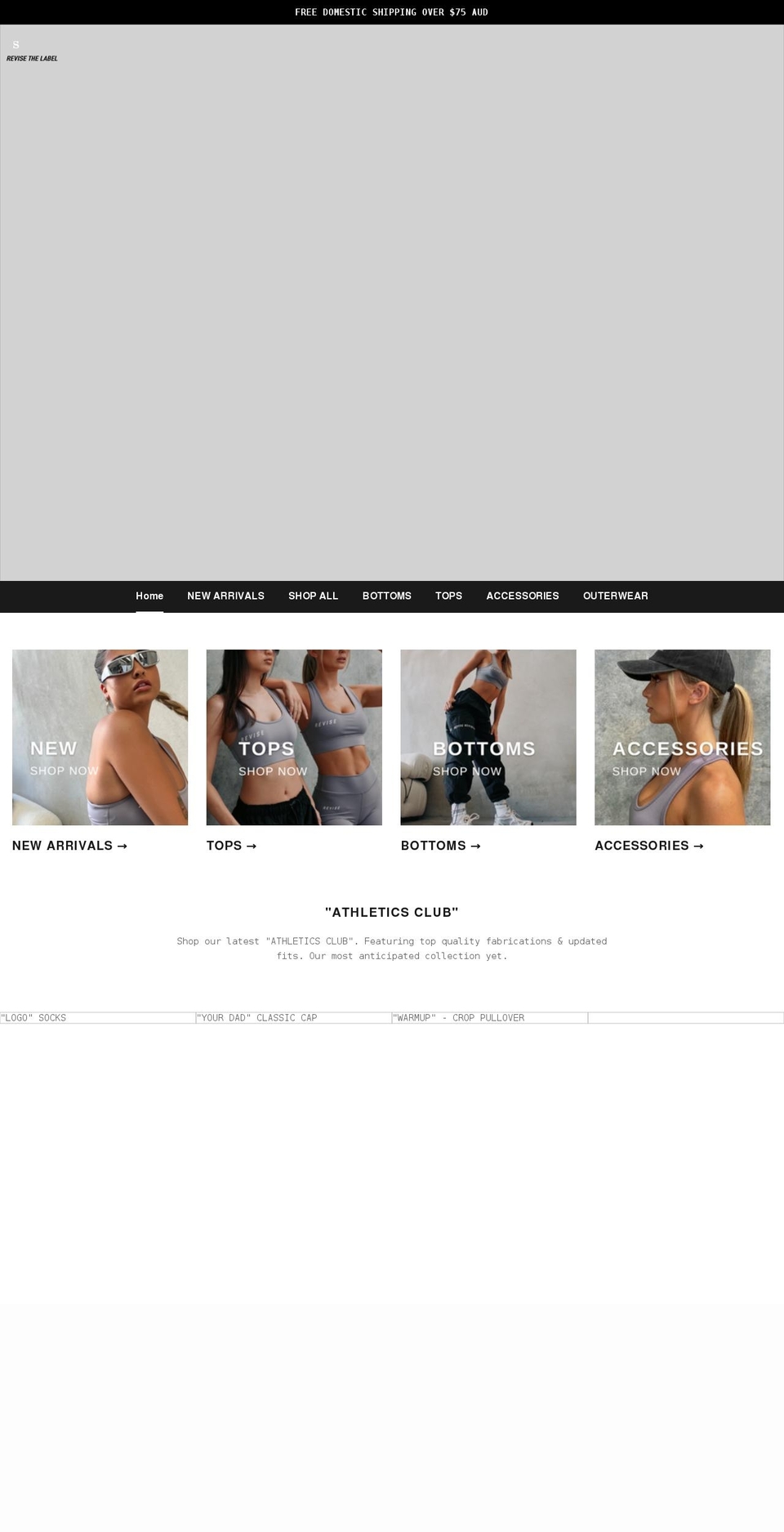 revisethelabel.com shopify website screenshot