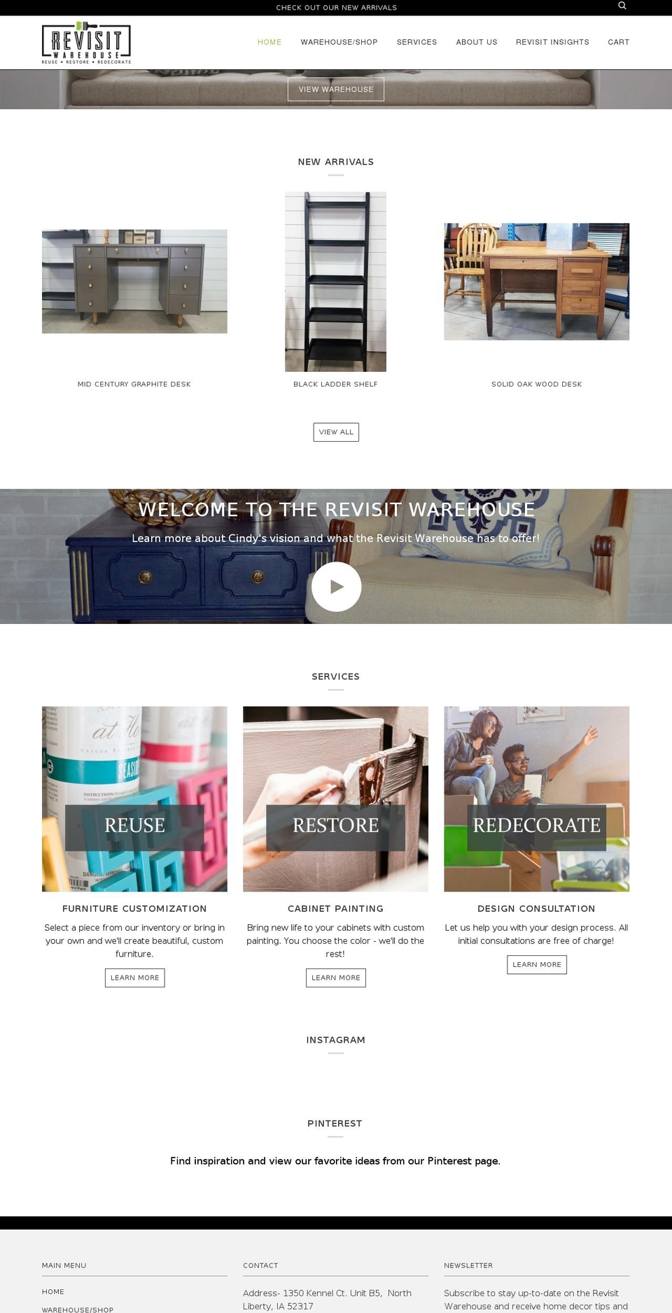 revisitwarehouse.com — Shopify storefront screenshot