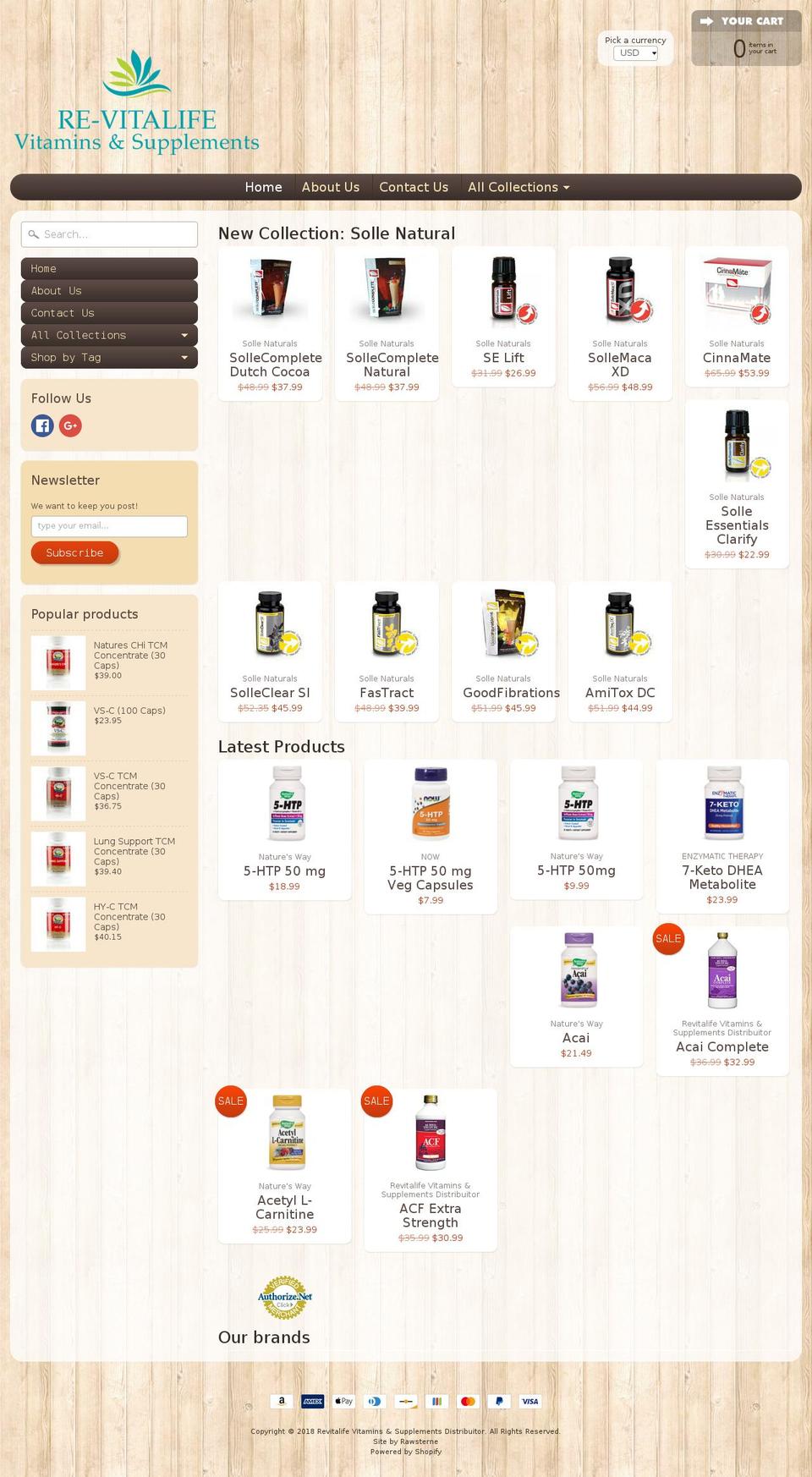 revitalifevitaminsandsupplements.com — Shopify storefront screenshot