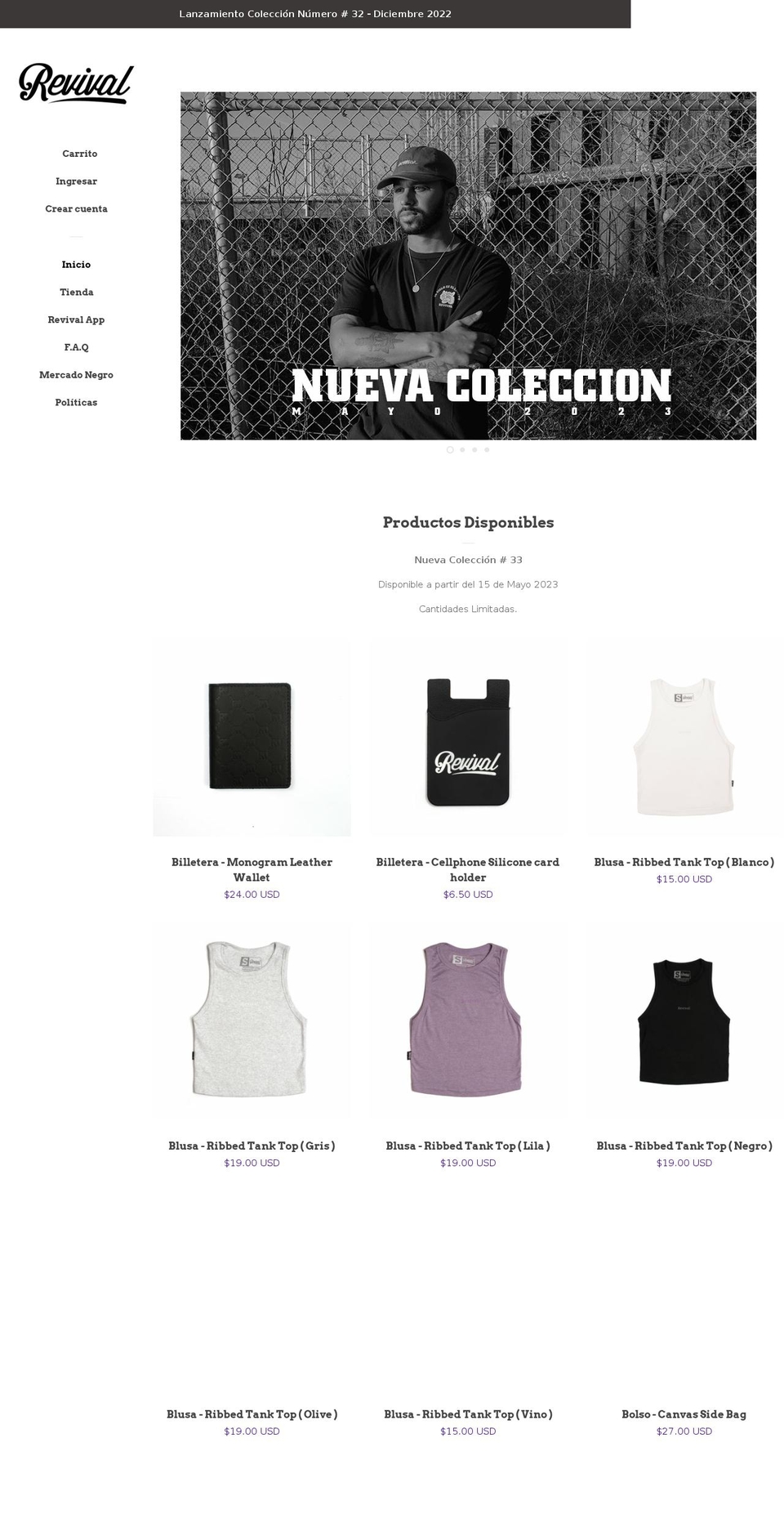 revival-streetwear.com shopify website screenshot