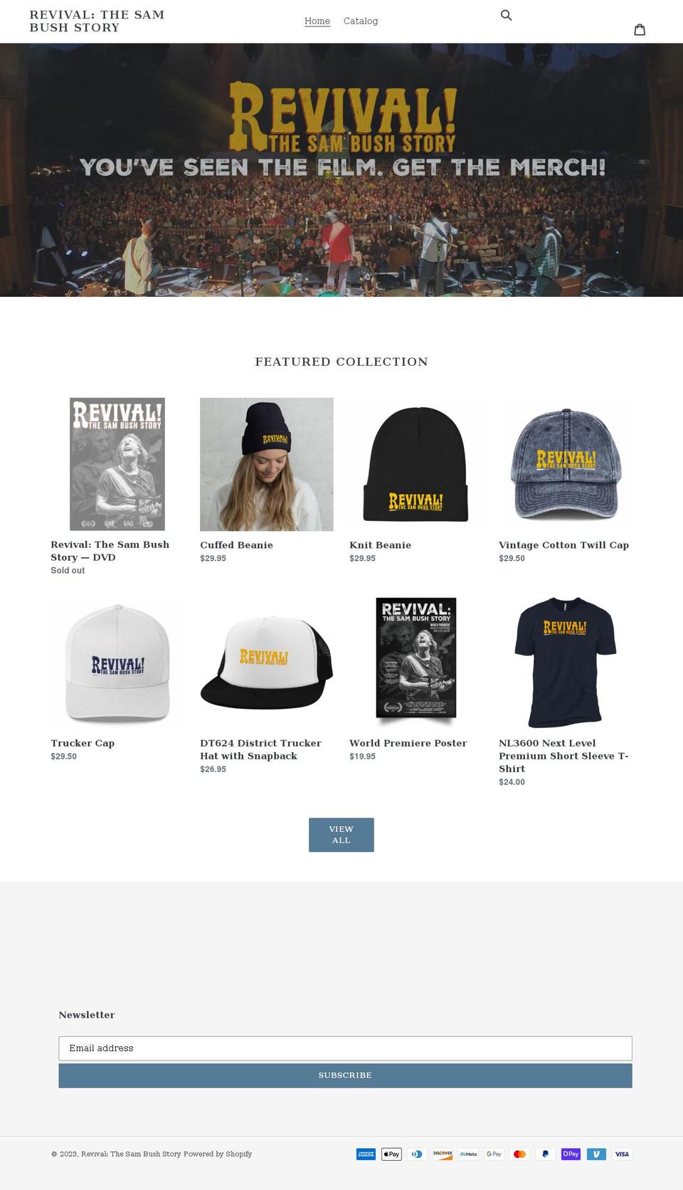revival-the-sam-bush-story.myshopify.com shopify website screenshot