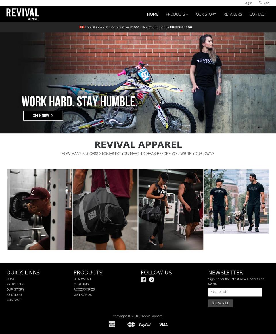 revivalapparel.ca shopify website screenshot