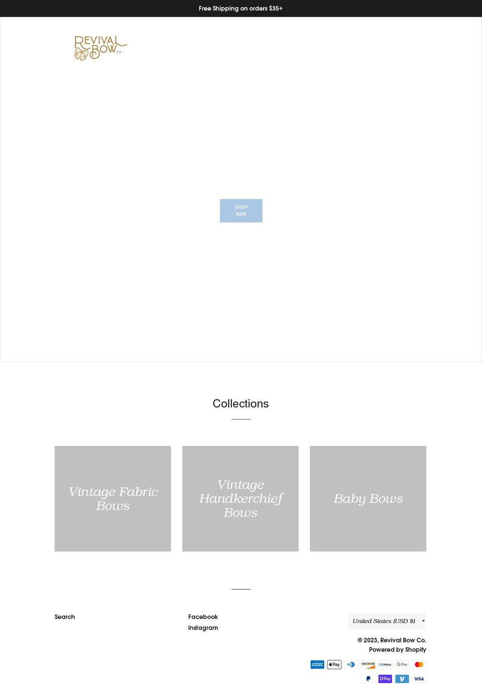 revivalbowco.com shopify website screenshot