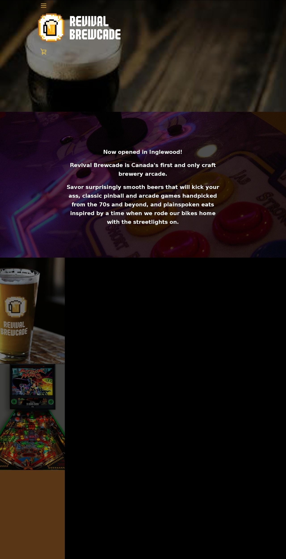 revivalbrewcade.com — Shopify storefront screenshot